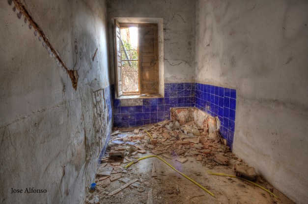Window, abandoned building