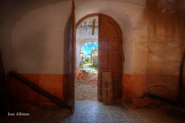 Door. Abandoned building