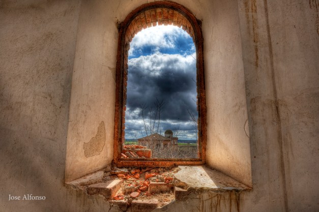 Window, abandoned building