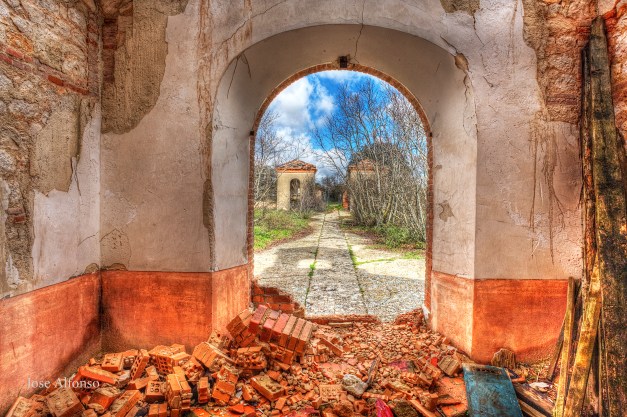 Door. Abandoned building
