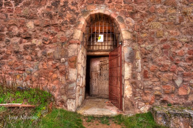 Door, Abandoned castrle, Riba de Santiuste , Guadalajara, Spain